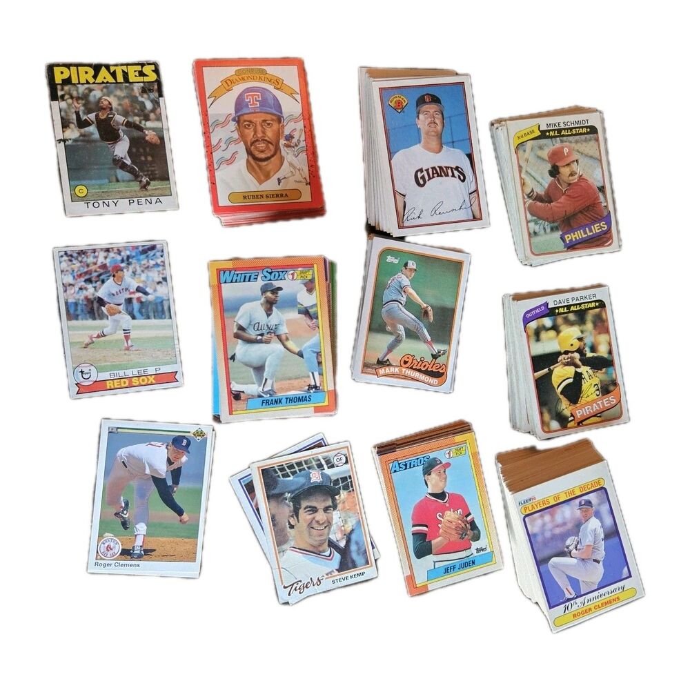 Baseball Card Lot 300+ 80’s  Early 90’s Topps Bowman Leer Donruss Ungraded Loose